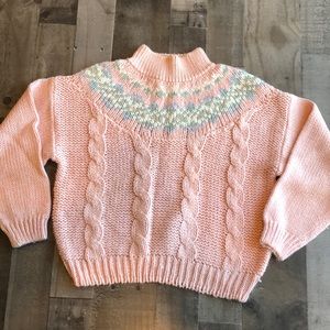 Vintage hand loomed cable knit sweater